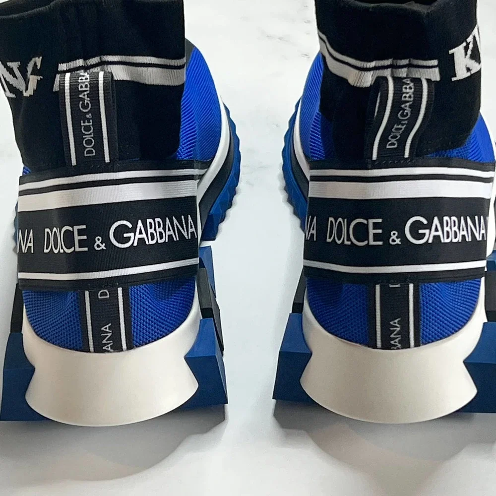 Dolce & Gabbana Hightop Sorrento Sneakers with DG Logo in Blue - Picture 6 of 10